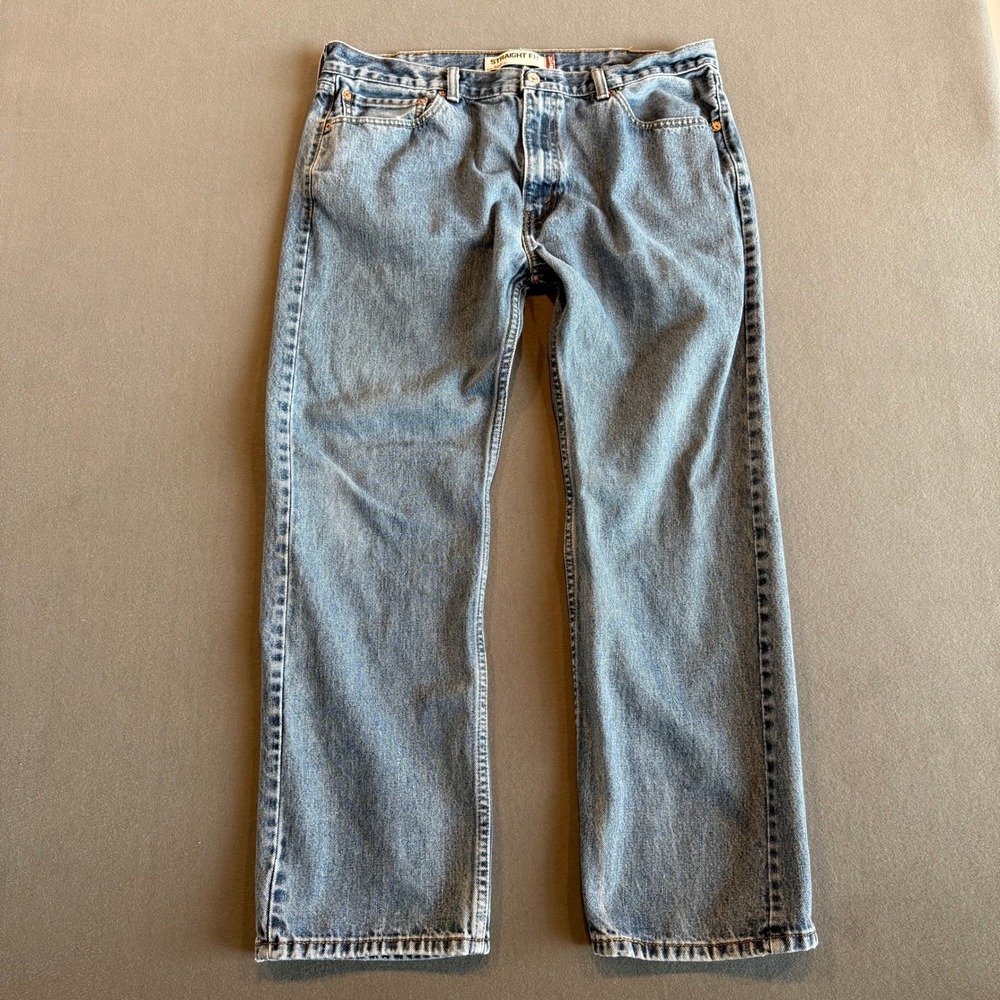 Levi's 505 Straight Fit Jeans Men's 38x30 Light Wash 100% Cotton Denim